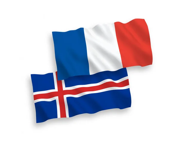 Flags of France and Iceland on a white background — Stock Vector