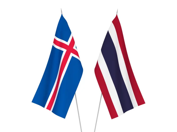 Флаги Таиланда и Исландии — стоковое фото