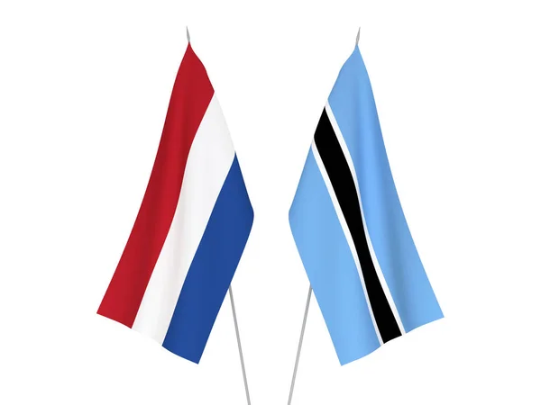 荷兰和博茨瓦纳国旗 — 图库照片
