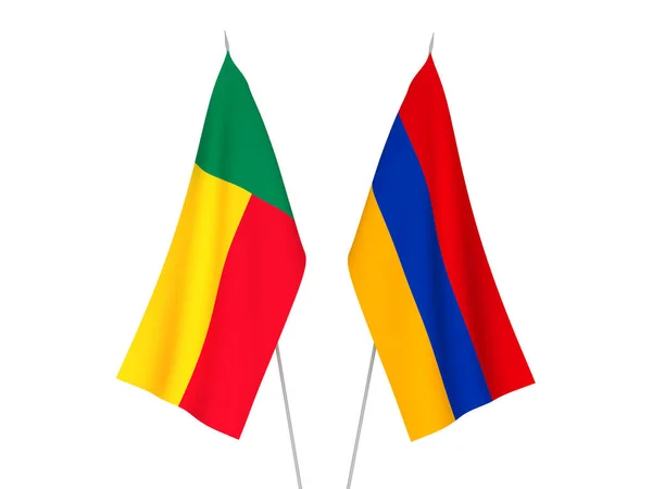 Flaggen Benins und Armeniens — Stockfoto