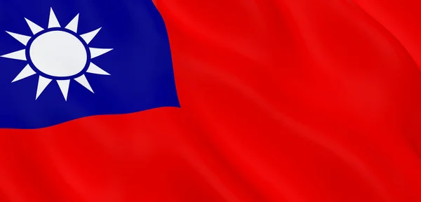 Σημαία του Εθνικού κύματος Ύφασμα Closeup της Ταϊβάν — Φωτογραφία Αρχείου