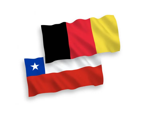 Прапори Бельгії та Чилі на білому тлі — стоковий вектор