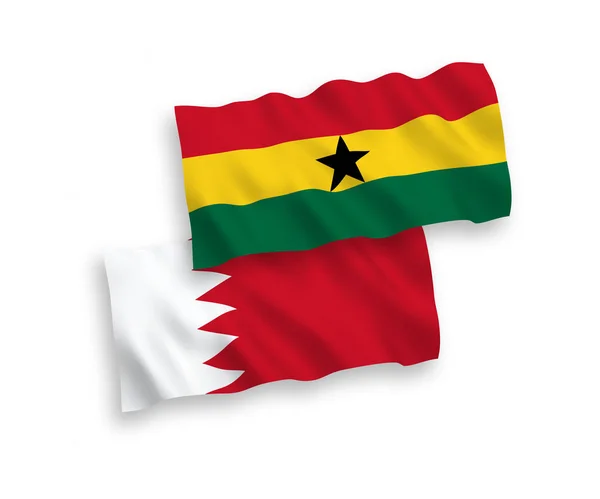 ガーナとバーレーンの国旗が白地に隔離されている — ストックベクタ
