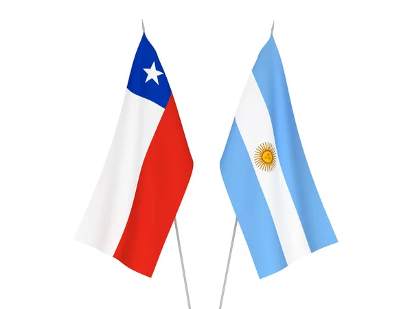 阿根廷和智利国旗 — 图库照片