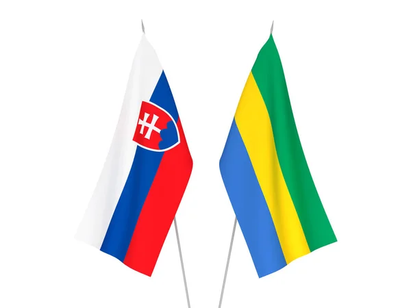 Прапори Габону і Словаччини — стокове фото