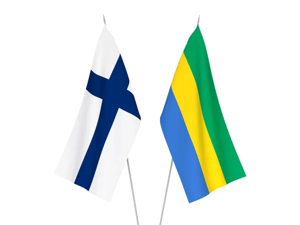 Σημαίες Γκαμπόν και Φινλανδίας — Φωτογραφία Αρχείου