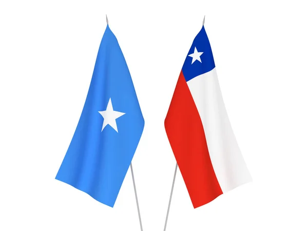 Vlaggen van Somalië en Chili — Stockfoto