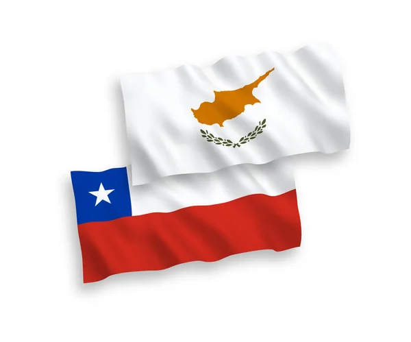 Banderas de Chipre y Chile sobre fondo blanco — Vector de stock