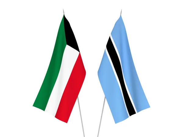 Drapeaux Koweït et Botswana — Photo
