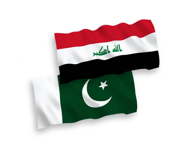Banderas Nacionales Ondas Vectoriales Iraq Pakistán Aisladas Sobre Fondo Blanco — Archivo Imágenes Vectoriales