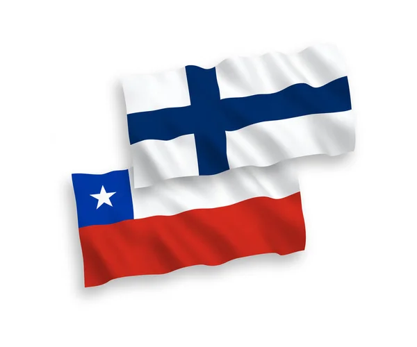 Flags of Finland and Chile on a white background — Stock Vector