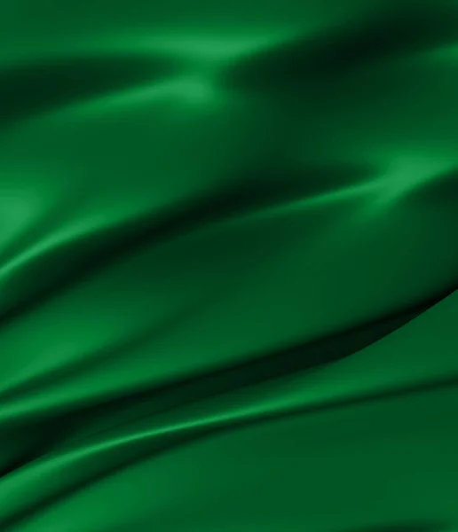 Bello Tessuto Raso Verde Drappeggio Sfondo Astratto — Foto Stock