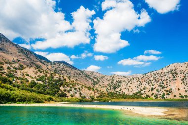 Kournas Gölü Crete Island, Yunanistan.