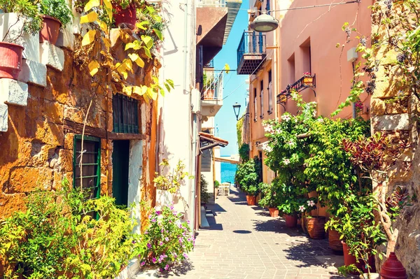 Улица Мбаппе в Ханье, остров Крит, Греция . — стоковое фото