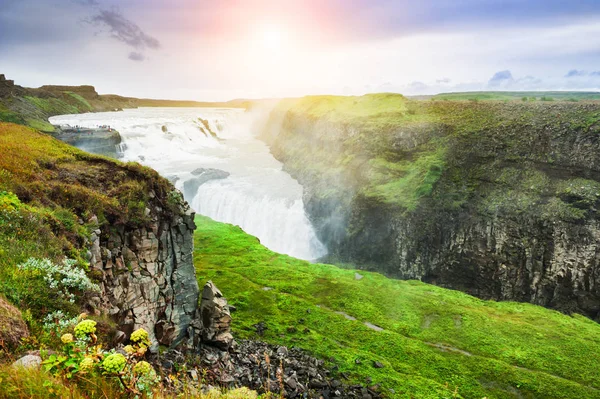 Gullfoss vízesés Izlandon. — Stock Fotó