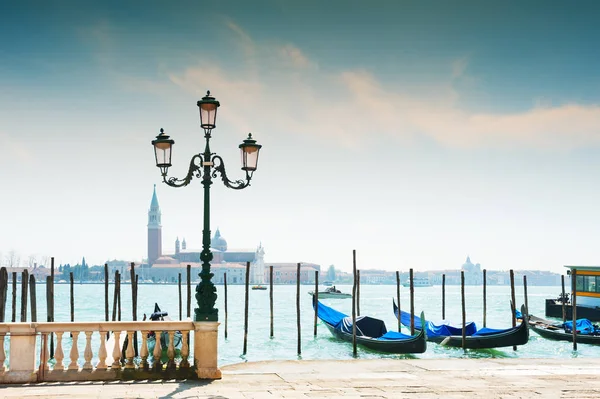 Grand canal and gondolas in venice, italy — стоковое фото