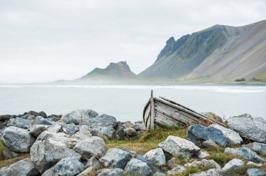 Sahil, Atlas Okyanusu'nda East Iceland. Seçici odak