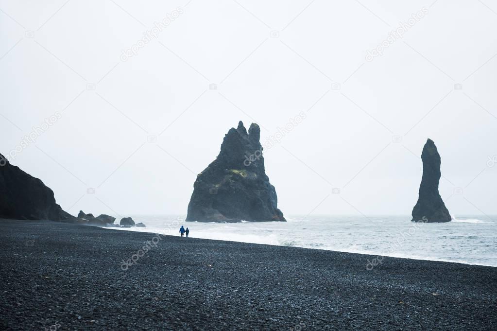 Reynisdrangar rock formations in Iceland