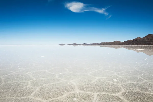 Sós lapos Salar de Uyuni, határán, Bolívia — Stock Fotó