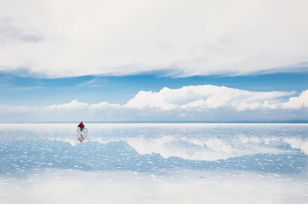 소금 플랫 Salar는 드 Uyuni, Altiplano, 볼리비아 — 스톡 사진