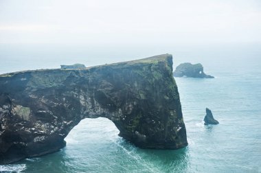 Cape Dyrholaey Atlantik kıyısında, İzlanda