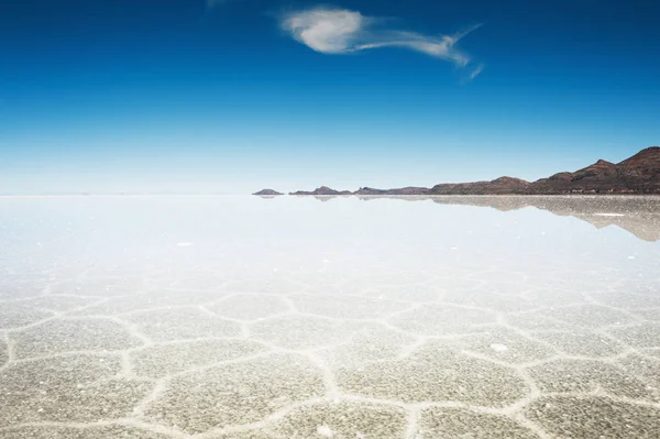 소금 플랫 Salar는 드 Uyuni, Altiplano, 볼리비아 — 스톡 사진