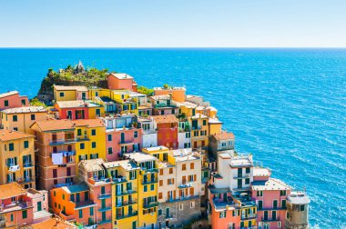 Renkli evler Manarola kasaba, Cinque Terre, İtalya