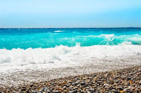 Beautiful beach with turquoise water. Travel and vacation