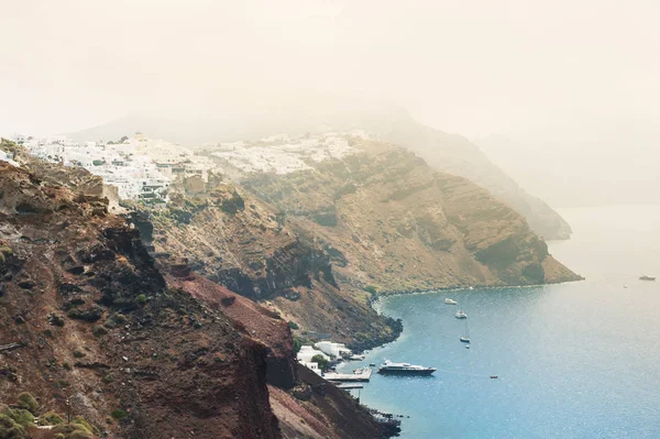 Santorini Island sabah sis, Yunanistan. — Stok fotoğraf