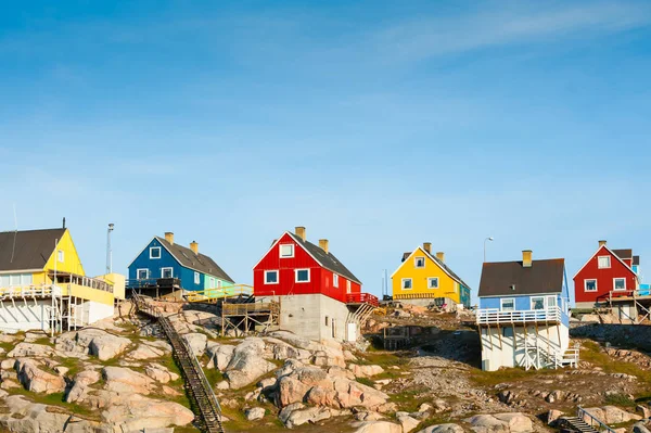 Färgglada hus i Grönland — Stockfoto