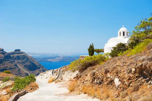 White church on Santorini island, Greece. — Stock Photo, Image