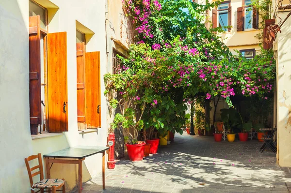 Traditional greek architecture in Chania, Crete, Greece.