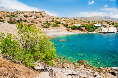 Crete, Yunanistan için turkuaz su ile güzel bir plaj.