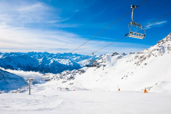 Skigebied Winterse Alpen Val Thorens Valleien Frankrijk Prachtige Bergen Winterlandschap — Stockfoto