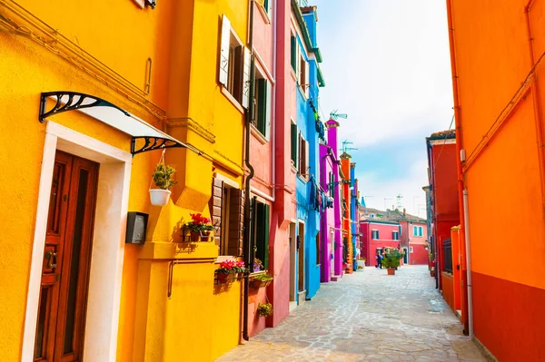 Burano Adası Venedik Talya Renkli Bir Mimari Meşhur Seyahat Yeri — Stok fotoğraf