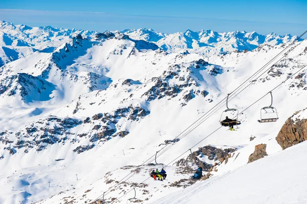 Χιονοδρομικό Κέντρο Στις Χειμερινές Άλπεις Βαλ Θόρενς Βάλεϊ Γαλλία Όμορφα — Φωτογραφία Αρχείου