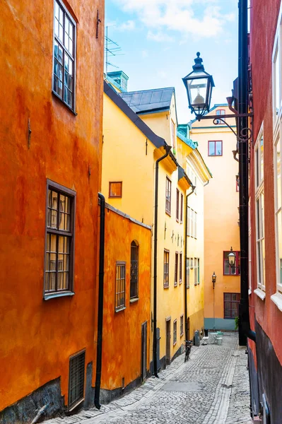 スウェーデンのストックホルムの旧市街でカラフルな建築物 有名な旅行先 — ストック写真