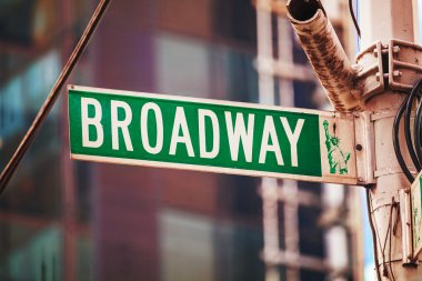 Broadway işaret içinde New York City, Amerika Birleşik Devletleri