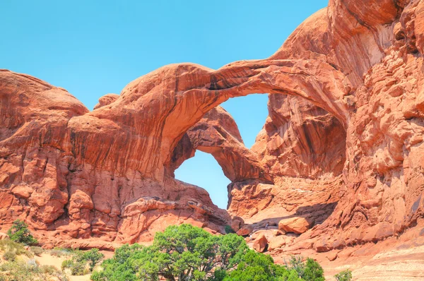 El Arco Doble en el Parque Nacional Arches — Foto de Stock