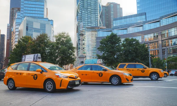 Gule drosjer i New York City – stockfoto