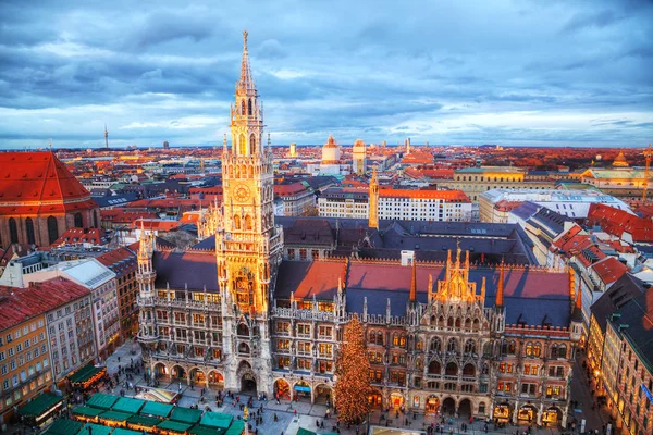 Vista aérea de Marienplatz en Munich —  Fotos de Stock