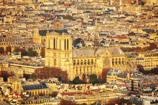 Вид с воздуха на Собор Парижской Богоматери — стоковое фото