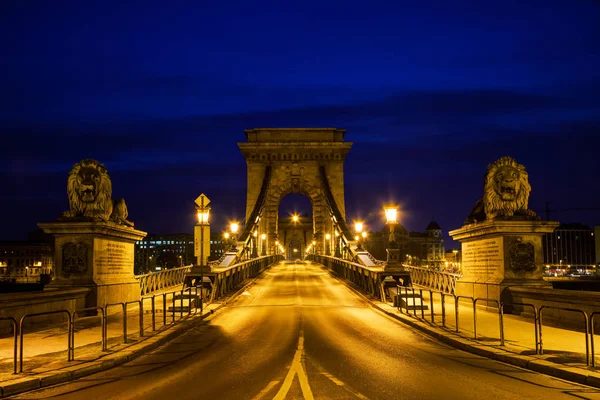Szechenyi Most Łańcuchowy w Budapeszcie — Zdjęcie stockowe
