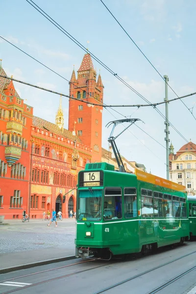 Tram at the Marktplatz in Basel — Stock Photo, Image