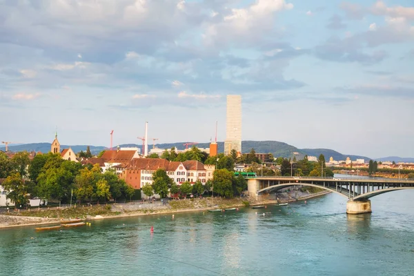 Авиационный обзор городского пейзажа Базеля — стоковое фото