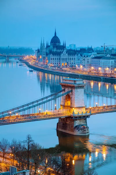 Visão geral de Budapeste ao pôr do sol — Fotografia de Stock