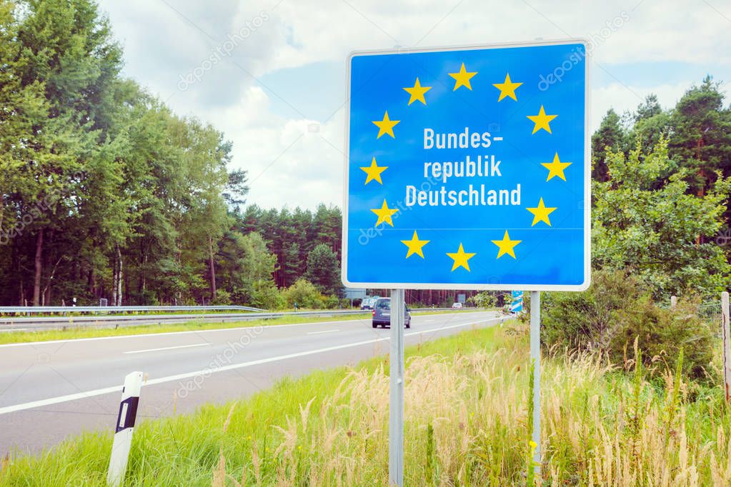 Germany border road sign 