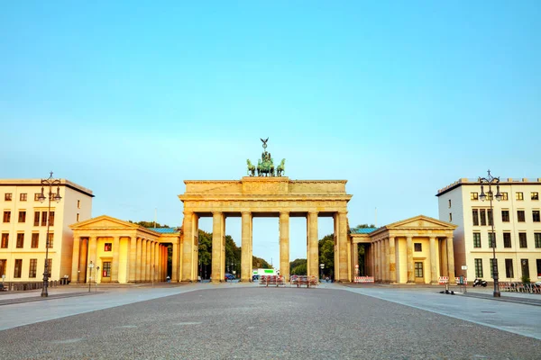 Portão Brandemburgo Frente Praça Berlim — Fotografia de Stock