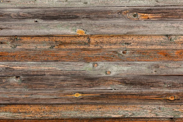 Vodorovné Uzavření Staré Dřevěné Prkenní Stěny Hnědé Dřevěné Pozadí Plot — Stock fotografie