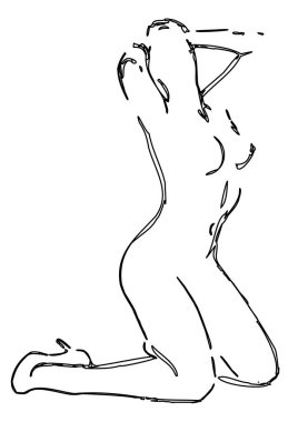 Seksi bir kızın çizimi.